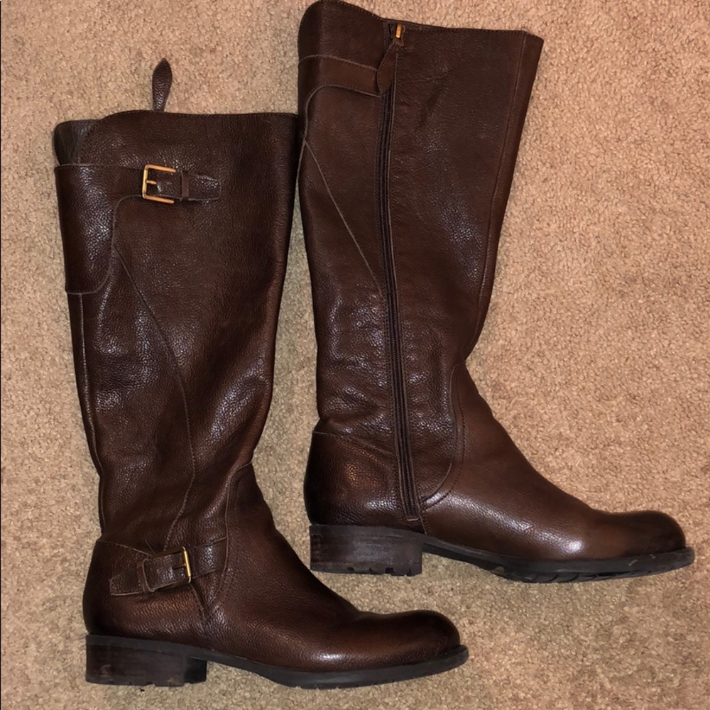 Franco Sarto L-Perk, Oxfd Brn LE Leather Boots